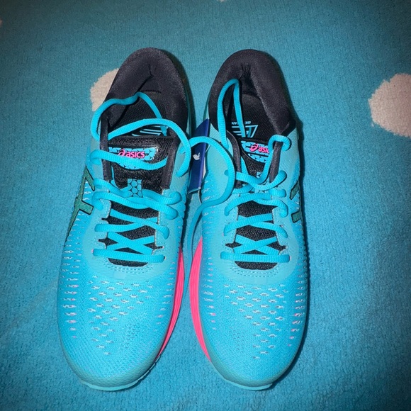 ASICS Gel- Kayano 25 aquarium/black  teal and pink women’s 8.5 shoes - Picture 2 of 9